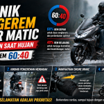 Jangan Asal Rem! Ini Cara Aman Mengerem Motor Matic di Jalan Basah