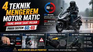 Jangan Asal Rem! Ini Cara Aman Mengerem Motor Matic di Jalan Basah