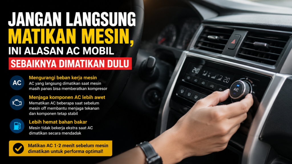 Kenapa AC Mobil Harus Dimatikan Sebelum Mesin? Ini Penjelasannya