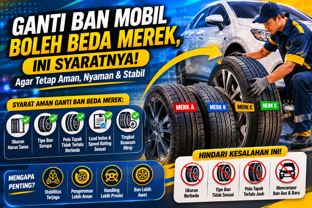 Mau Ganti Ban Mobil? Beda Merek Tidak Masalah Asalkan…