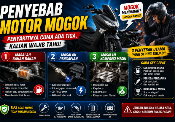 Motor Mogok Mendadak? Ini 3 Penyakit Utamanya