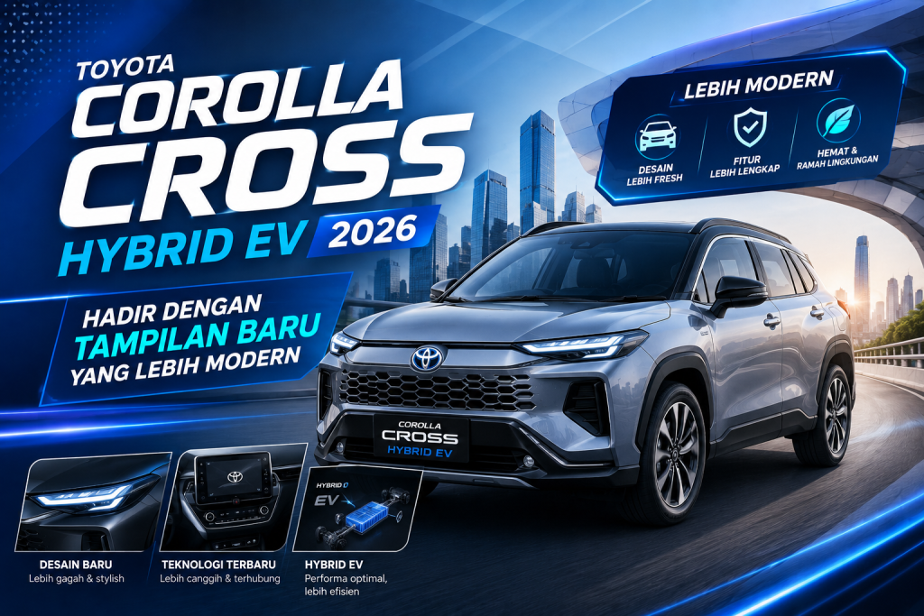 Toyota Corolla Cross Hybrid EV 2026 Hadir dengan Tampilan Baru yang Lebih Modern