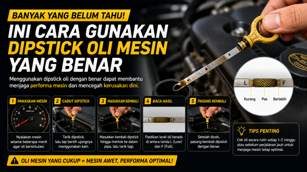 Penting! Cara Menggunakan Dipstick Oli Agar Mesin Tetap Awet