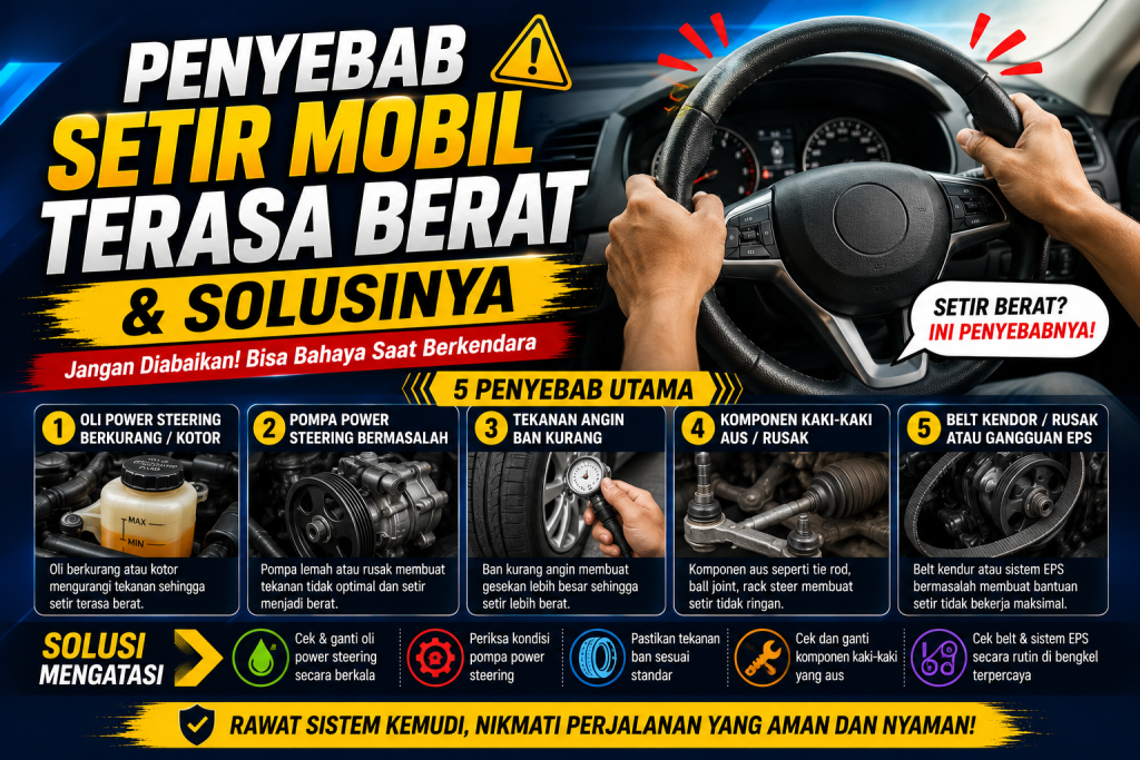 Setir Mobil Berat Bisa Bahaya, Kenali Penyebabnya Sejak Awal