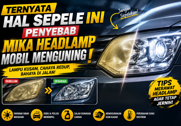 Penyebab Headlamp Mobil Kusam dan Menguning, Banyak Pemilik Mobil Tidak Tahu