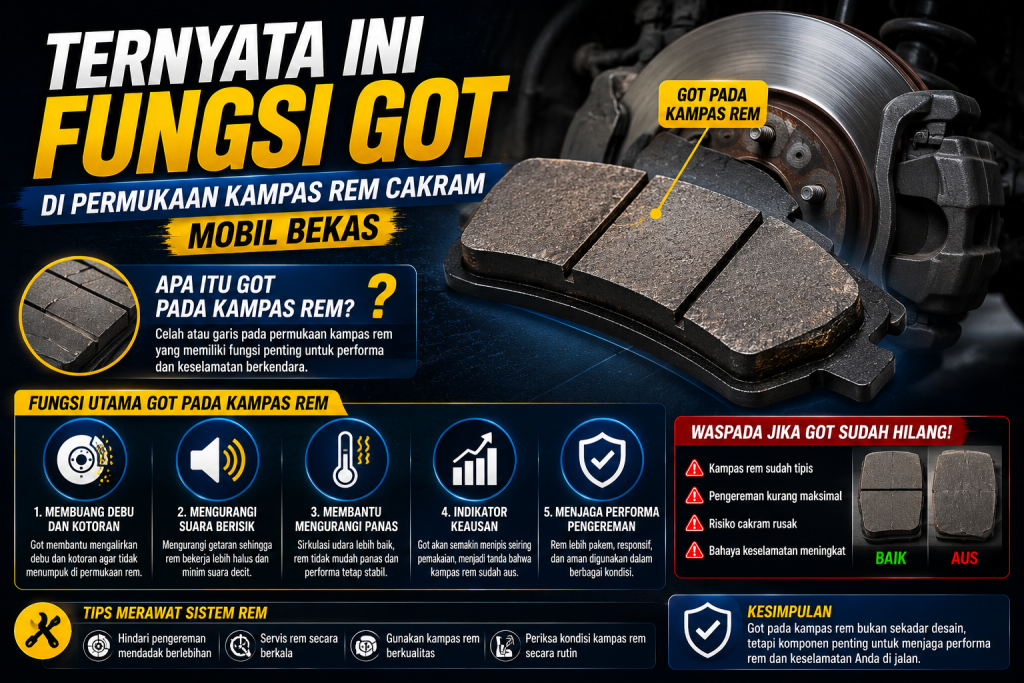 Jangan Anggap Sepele, Ini Arti Garis pada Kampas Rem Mobil