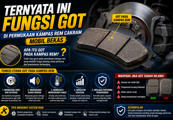 Jangan Anggap Sepele, Ini Arti Garis pada Kampas Rem Mobil