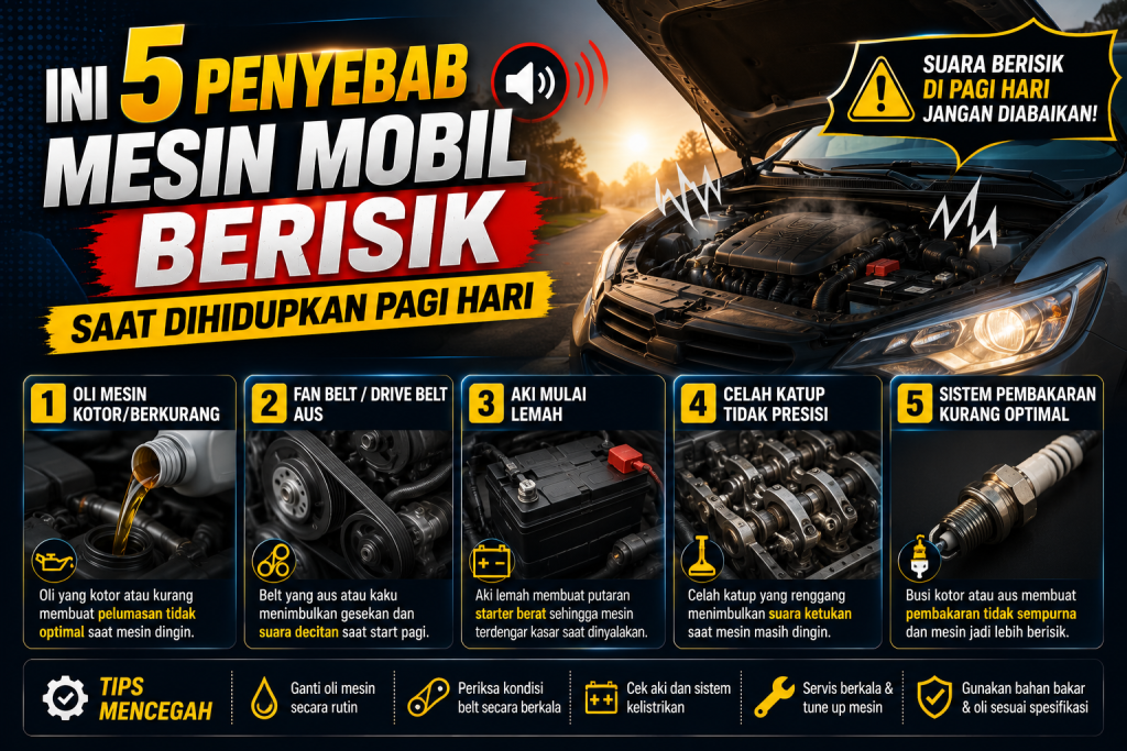 Mesin Mobil Bunyi Kasar Saat Pagi? Ini Penyebab yang Sering Terjadi