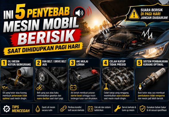 Mesin Mobil Bunyi Kasar Saat Pagi? Ini Penyebab yang Sering Terjadi