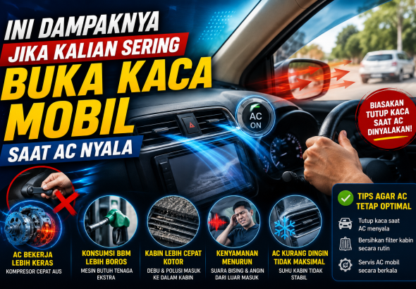 Ini Akibatnya Jika Kaca Mobil Sering Dibuka Saat AC Sedang Menyala