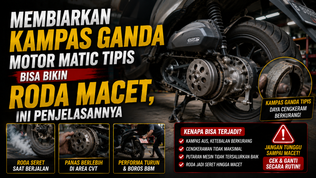 Kampas Ganda Aus pada Motor Matic Bisa Berbahaya, Kenali Gejalanya Sejak Awal