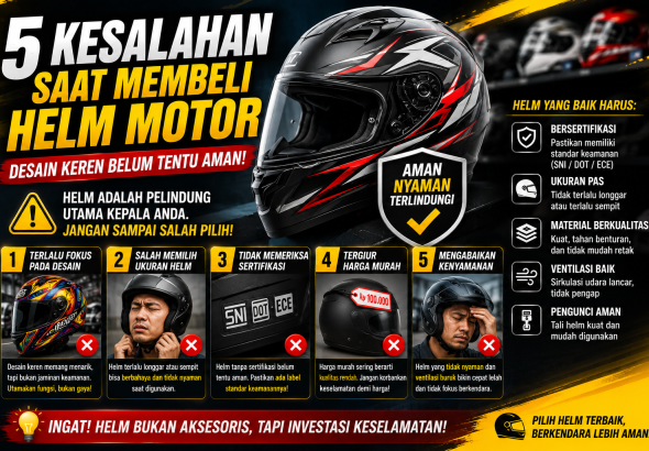 Tips Memilih Helm Motor yang Aman dan Nyaman untuk Harian