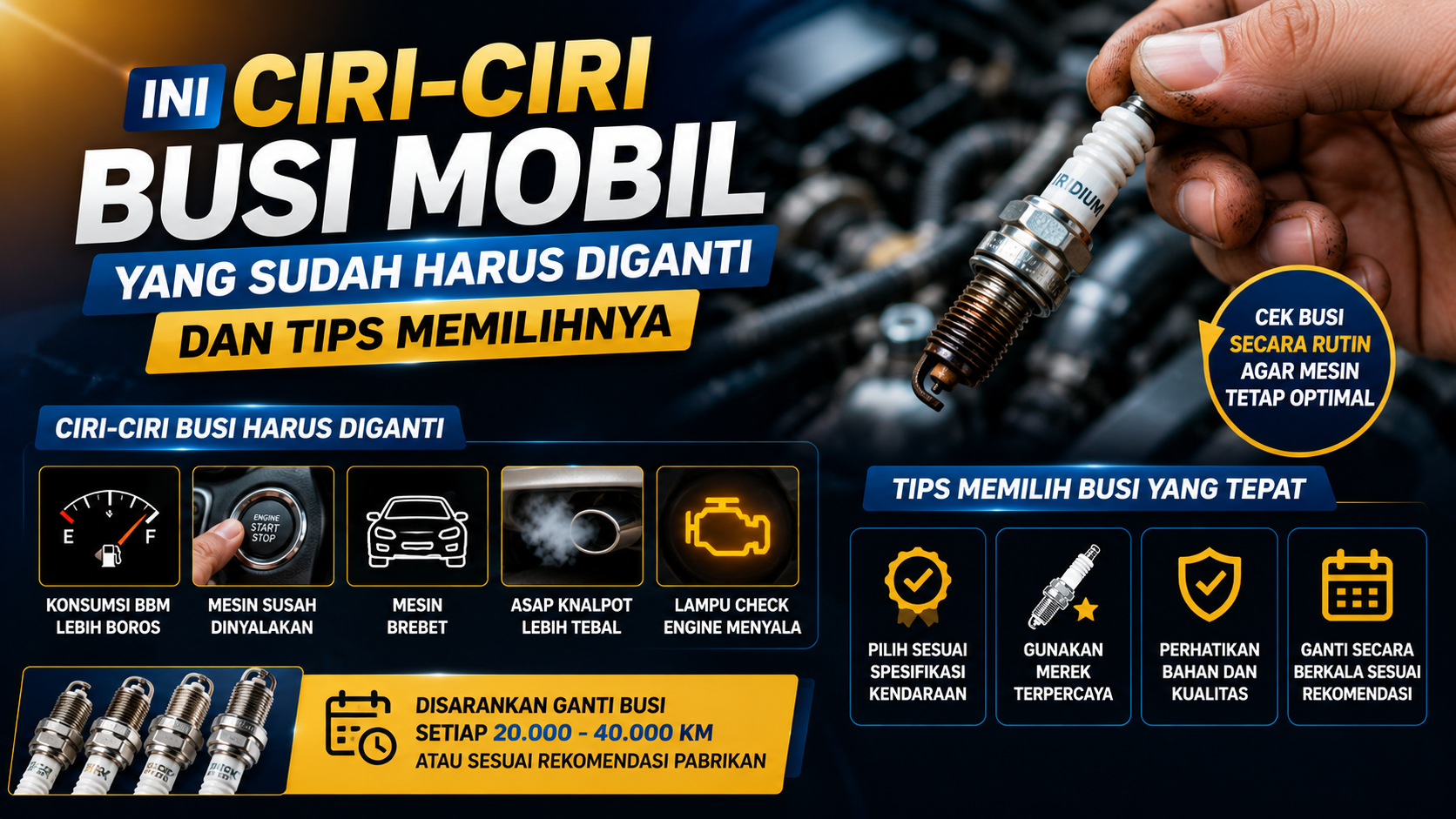 Busi Mobil Mulai Bermasalah? Kenali Gejalanya Sebelum Terlambat