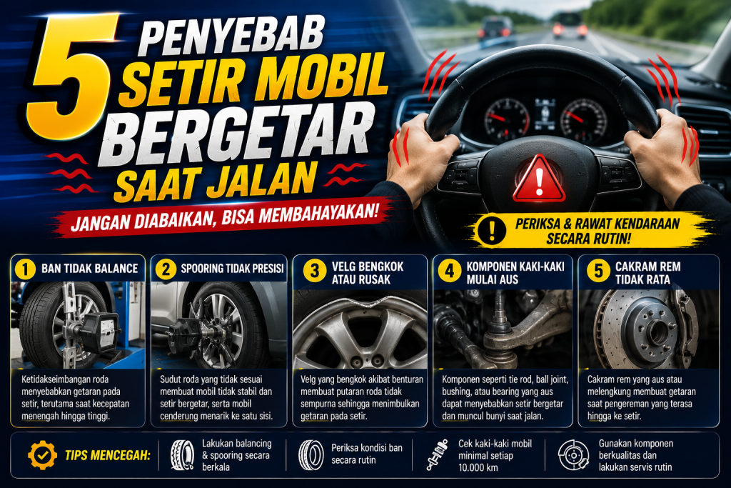 Setir Mobil Bergetar Saat Kecepatan Tinggi? Ini Biang Keroknya