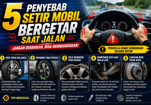 Setir Mobil Bergetar Saat Kecepatan Tinggi? Ini Biang Keroknya