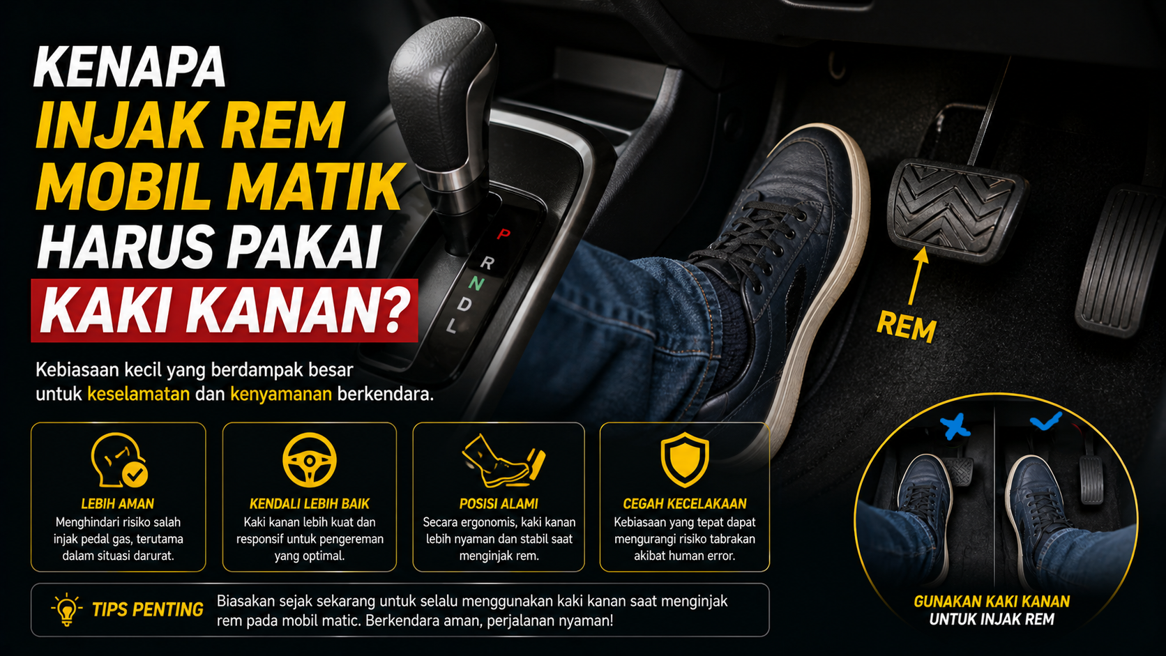 Fakta Penting: Teknik Injak Rem Mobil Matik yang Benar