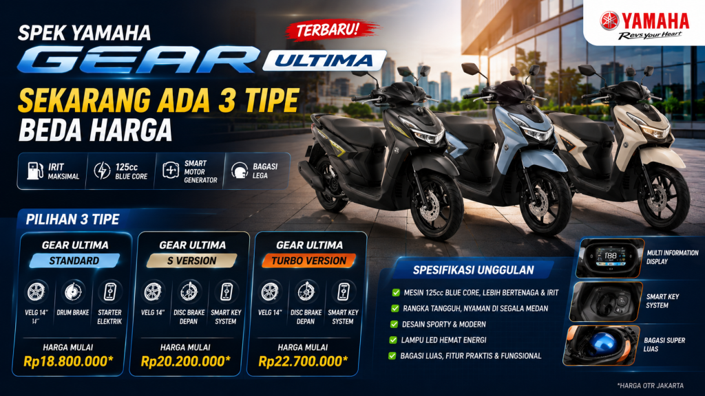 Yamaha Gear Ultima Terbaru Resmi Jadi Pilihan Skutik Harian, Kini Tersedia 3 Tipe
