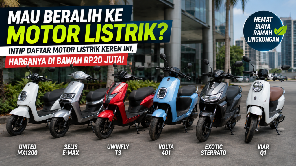 Daftar Motor Listrik Terjangkau dengan Fitur Modern dan Desain Menarik