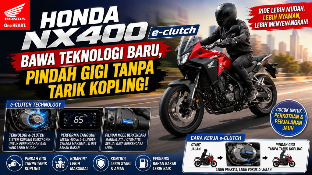 Honda NX400 E-Clutch Bikin Berkendara Makin Mudah, Ini Keunggulannya