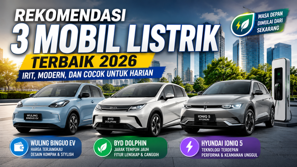 Rekomendasi Mobil Listrik 2026, Modern dan Hemat Biaya Operasional
