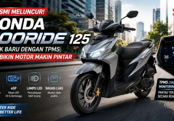 Honda HooRide 125 Jadi Skutik Pintar dengan Fitur TPMS dan Panel Digital
