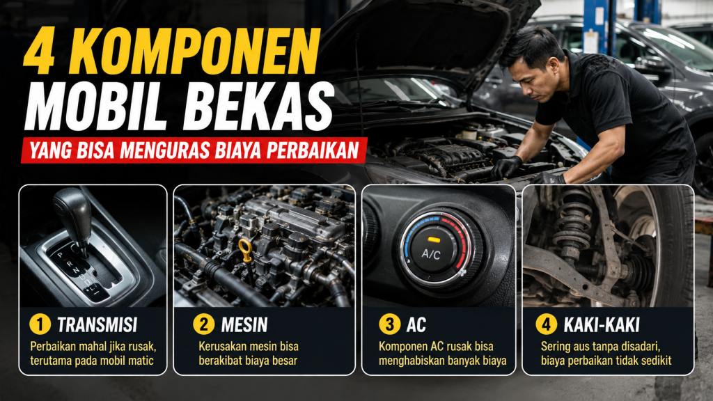 komponen mobil bekas yang bisa menguras biaya perbaikan