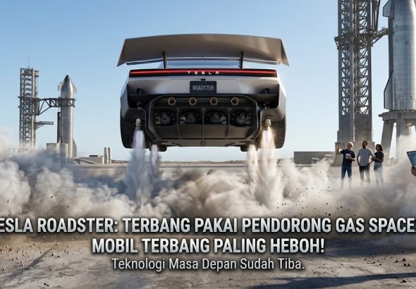 Tesla Pamer Mobil Terbang Pakai Pendorong Gas SpaceX, Roadster Bikin Heboh!